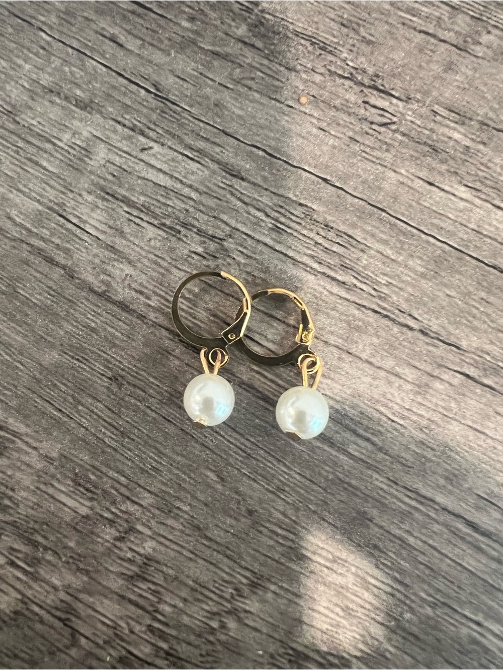 Gold Hoop Pearl Drop Earrings - Classic White Pearl